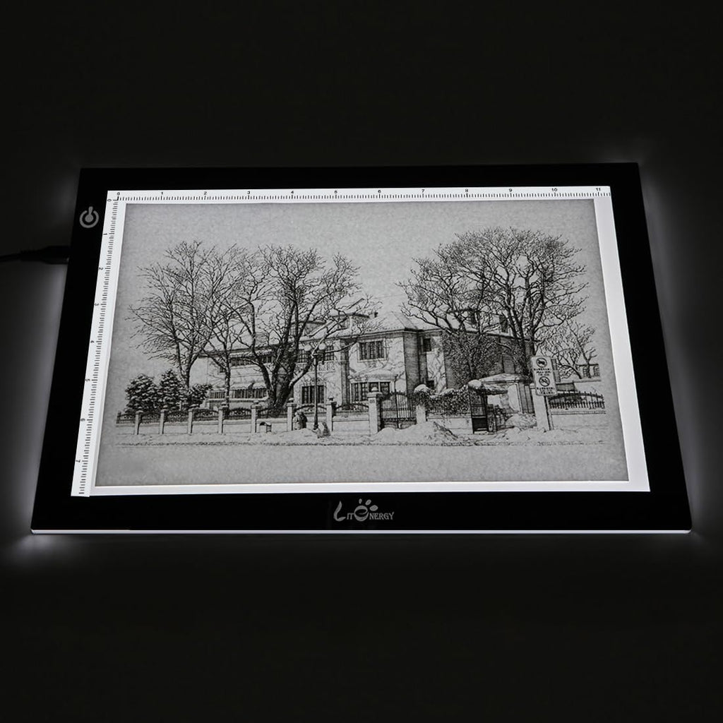 LitEnergy A4 LED 臨摹板燈箱，超薄可調 USB 供電 Artcraft LED 臨摹燈板，適用於紋身轉印、繪畫、直播、素描、動畫、模板製作