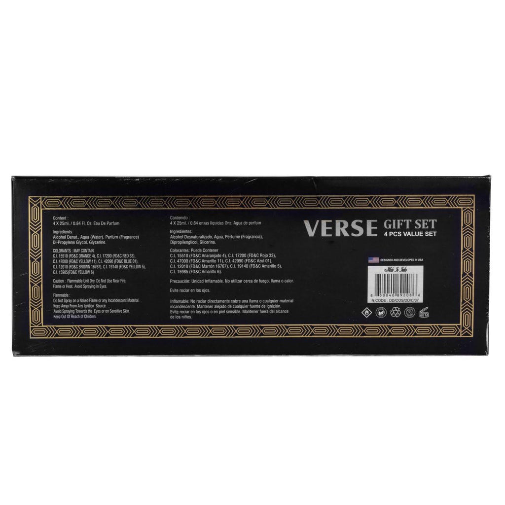 NovoGlow Verse 男士迷你四件套香水禮盒 - 芳香、花香、東方和木質香調 - 獨立包裝 - 旅行裝 - 25毫升淡香精