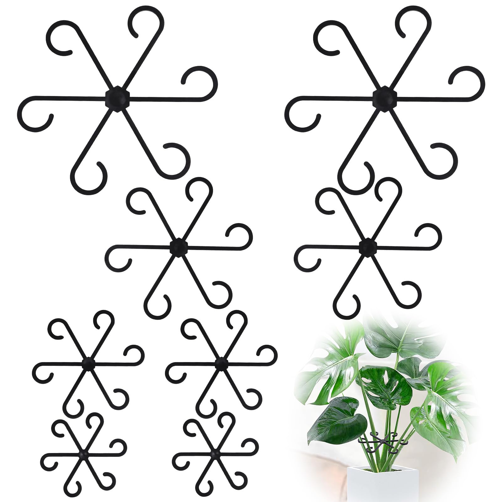 GLCSC 8pcs Plant Stem Support, Plant Support for Indoor Plants, Plastic Reusable Plant Stabilizer, Indoor Plants Accessories