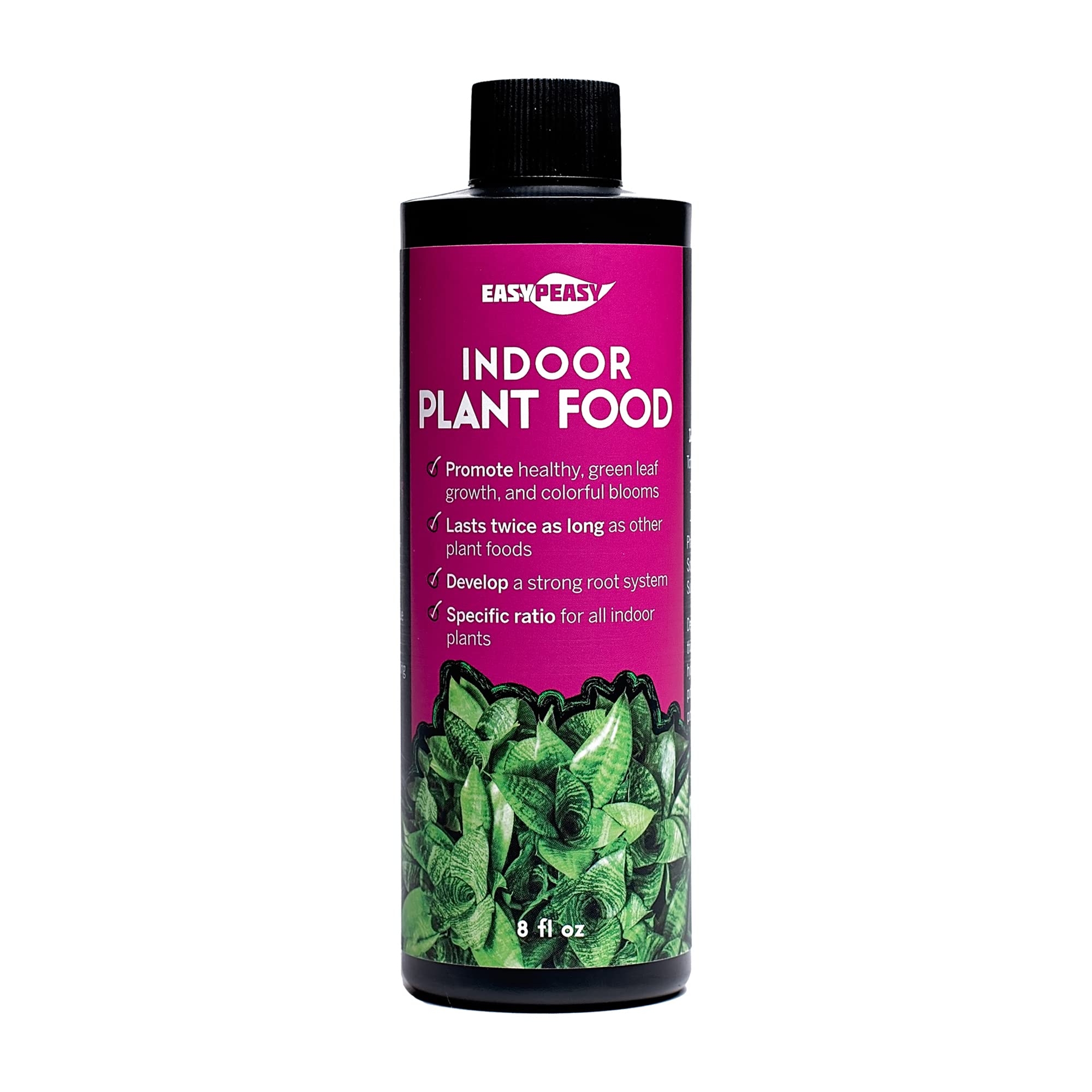 Liquid Indoor Plant Food, All-Purpose Indoor Plant Fertilizer, Liquid Plant Food, Easy Peasy Plants House Plant Fertilizers 4-3-4 Plant Nutrients, House Plant Food | Lasts Same as 8 oz Bottle