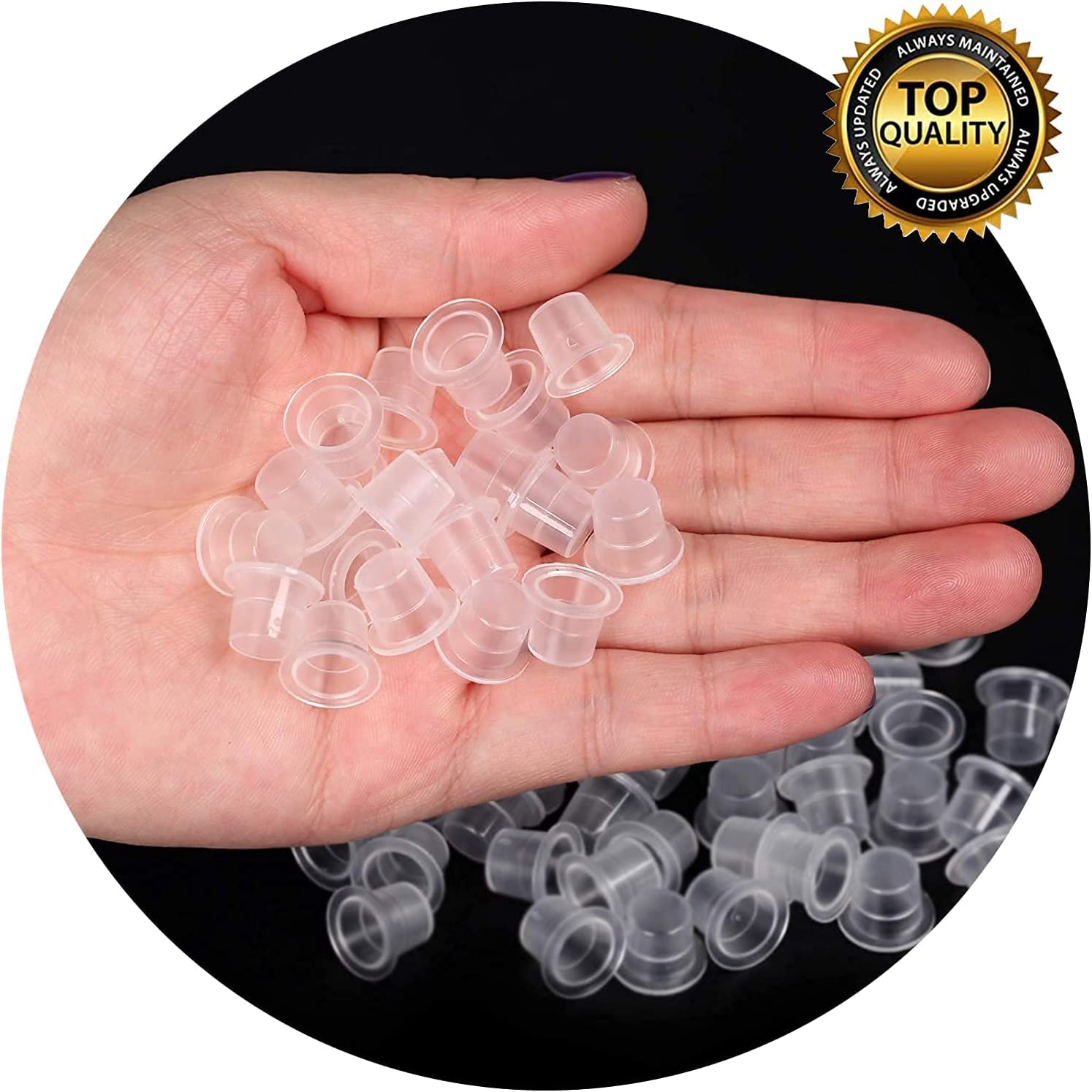 300pcs Tattoo Ink Caps with 2 Cups Holders - Moricher 100 Small 100 Medium 100 Large Tattoo Ink Cups +2 Cups Holders for Tattoo Ink Permanent Makeup Container Cap Tattoo Accessory