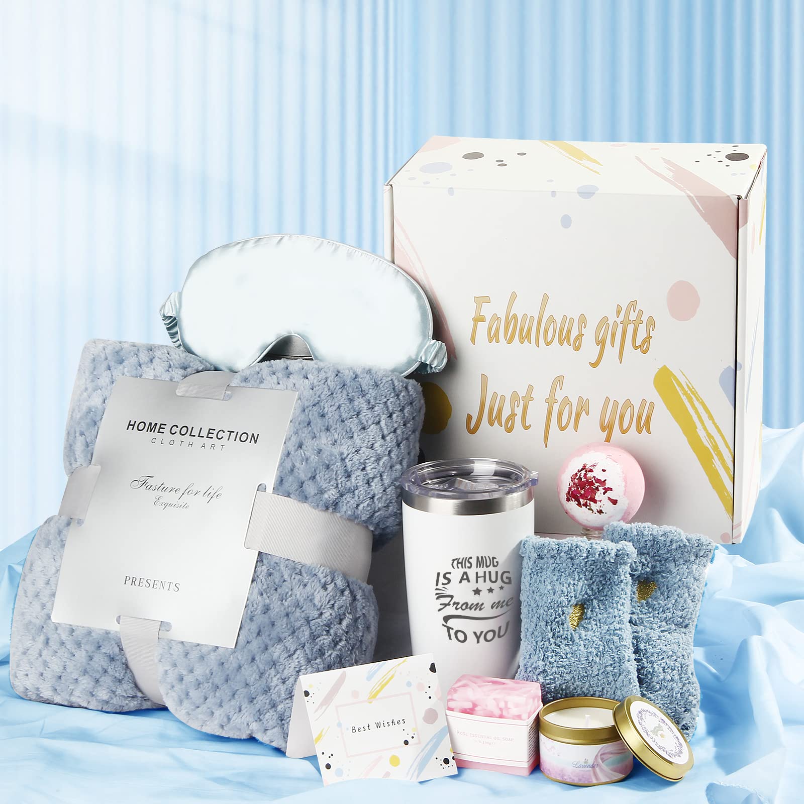 Gifts for Women, Gifts for Mom, Care Package for Women, Relaxing Spa Gift Set, Birthday Baskets, Unique Holiday Gifts Basket for Her, Sister, Mom, Girl Friend, Best Friends