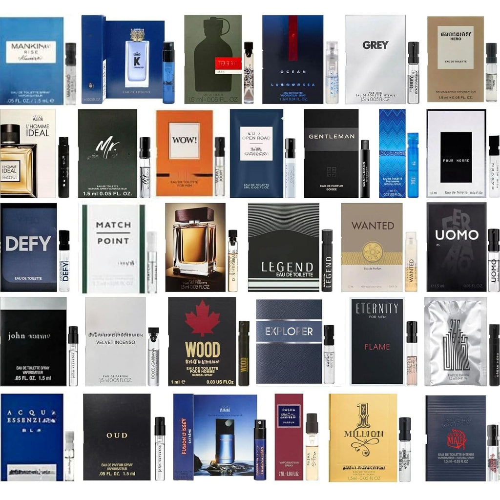 Tradeberry High End Random Selection Designer Fragrance Cologne Sampler Set for Men - (Pack of 10 Sample Vials)
