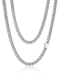PROSTEEL Cuban Link Chain for Men -316L Stainless Steel Silver Thick 6mm Cuban Link Necklace, Non Tarnish & Waterproof, Durable Chunky Necklace Hip Hop Mens Jewelry 20" with Gift Box