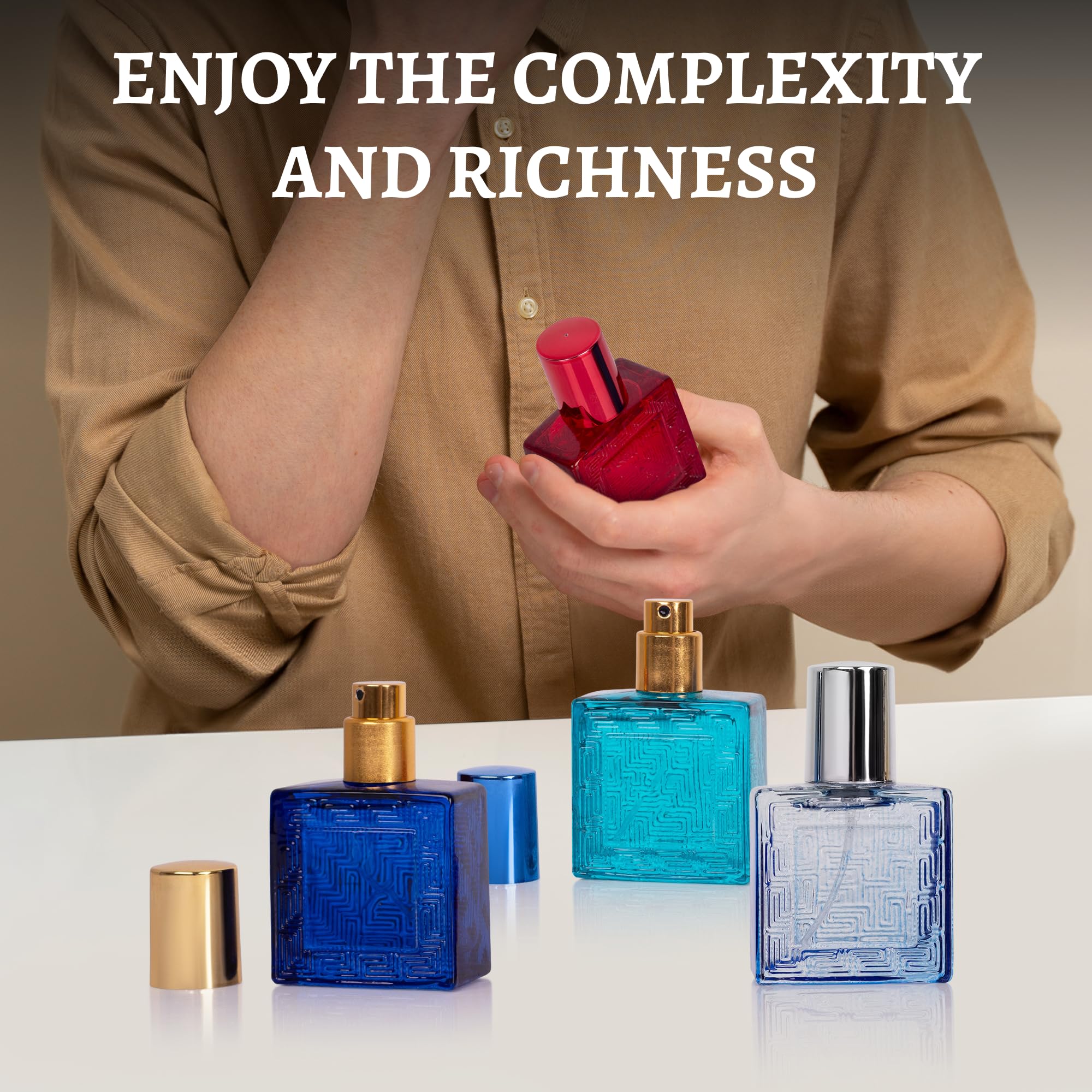 NovoGlow Verse 男士迷你四件套香水禮盒 - 芳香、花香、東方和木質香調 - 獨立包裝 - 旅行裝 - 25毫升淡香精