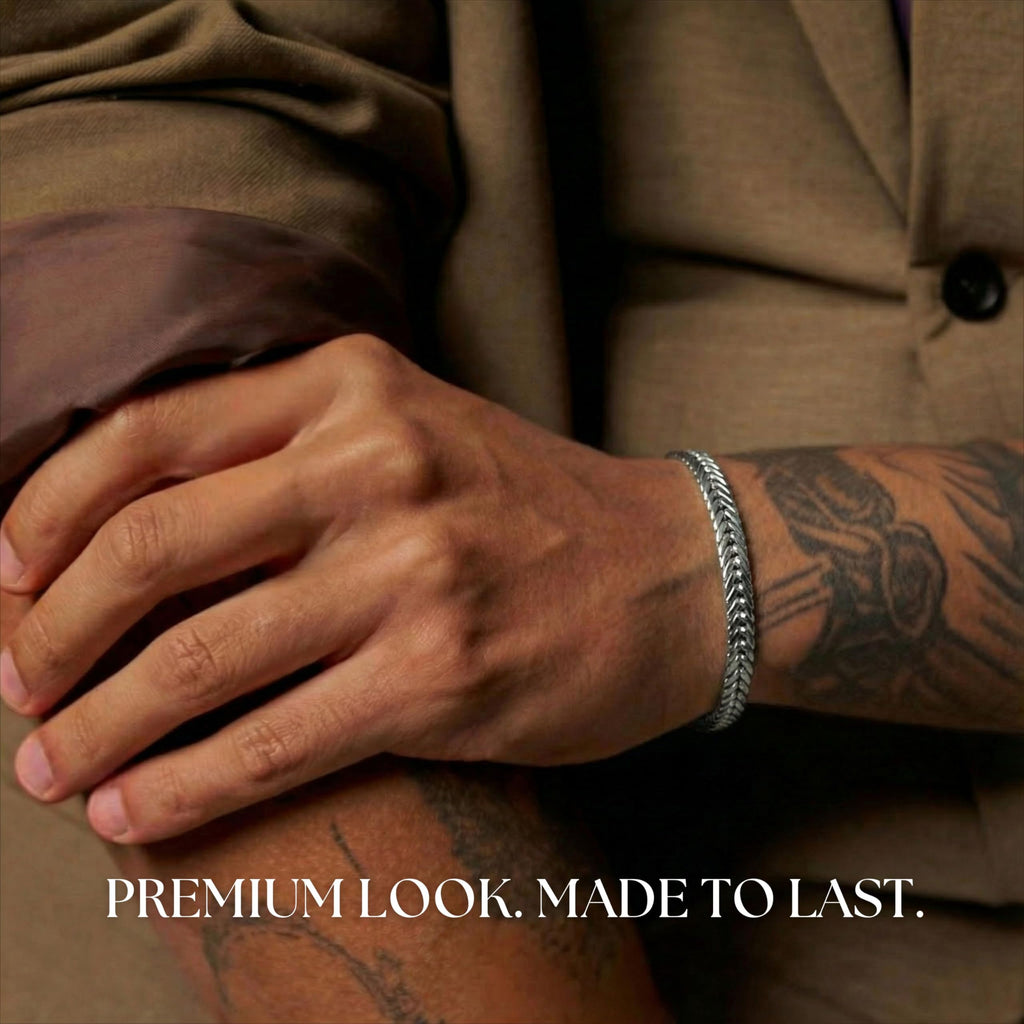 Galis Chain Bracelets For Men - Premium Stainless Steel Mens Bracelet, Silver Plated Non Tarnish Bracelet - This Snake Chain, Stylish Gifts For Him 7.5"