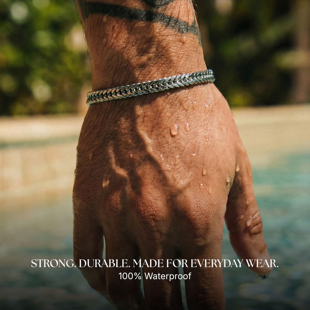 Galis Chain Bracelets For Men - Premium Stainless Steel Mens Bracelet, Silver Plated Non Tarnish Bracelet - This Snake Chain, Stylish Gifts For Him 7.5"