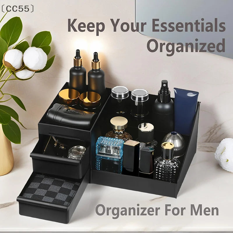 〔CC55〕Cologne Organizer For Men, Cologne Holder For Dresser, Perfume Stand, Bathroom Countertop Organizer With Drawers