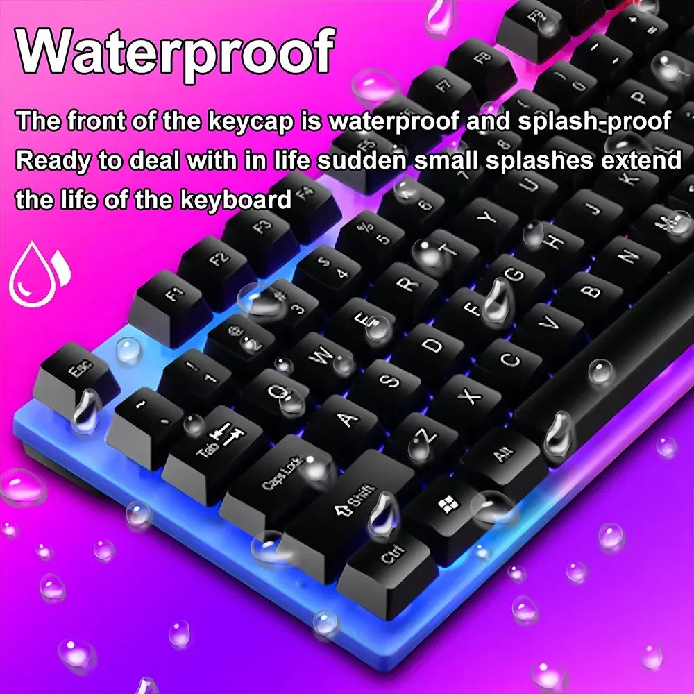 104 key Backlit Mechanical Keyboard Wired Gaming Keyboard Waterproof Luminous Keyboard for Gamer PC Laptop Office
